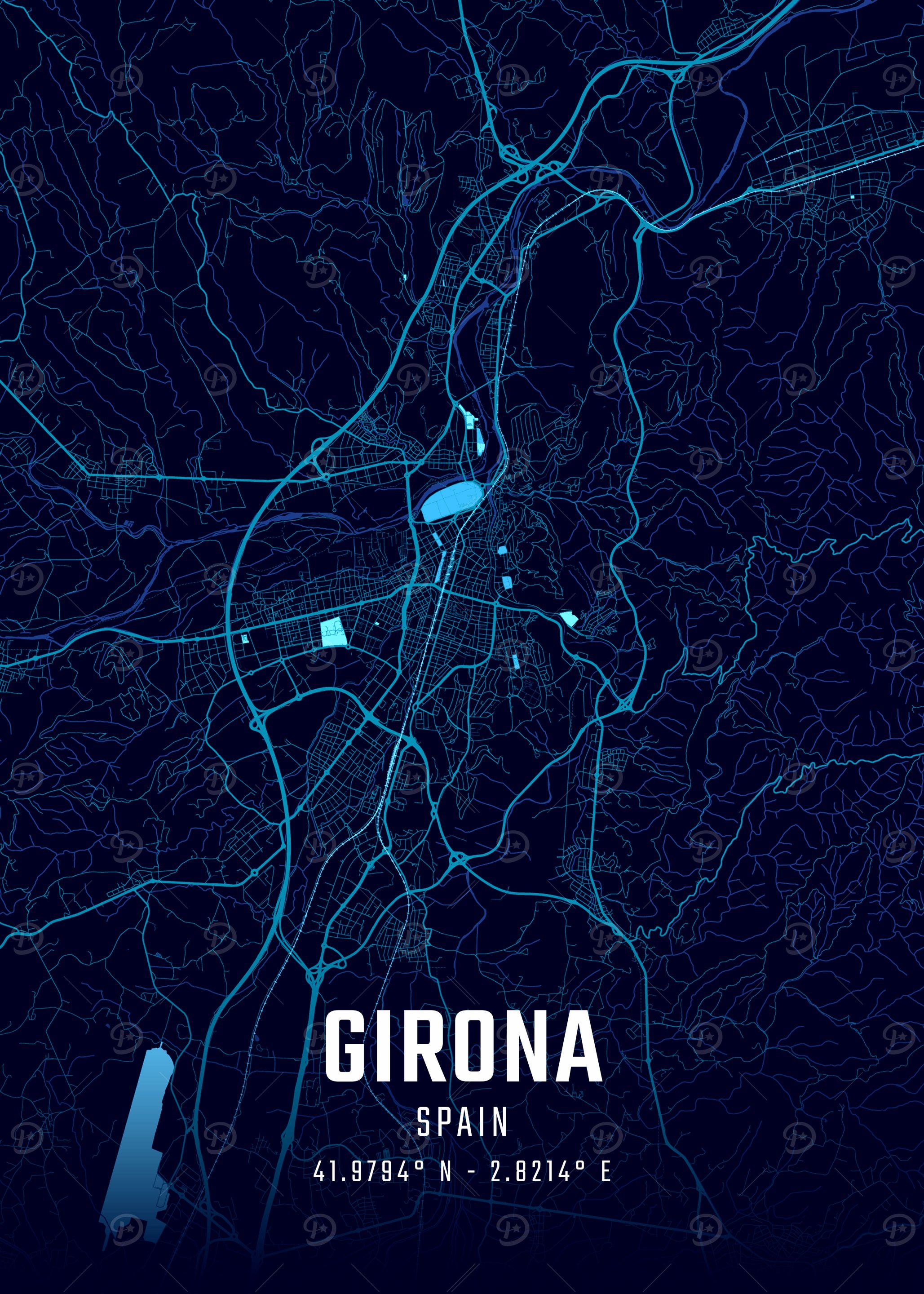 Girona Midnight City Map