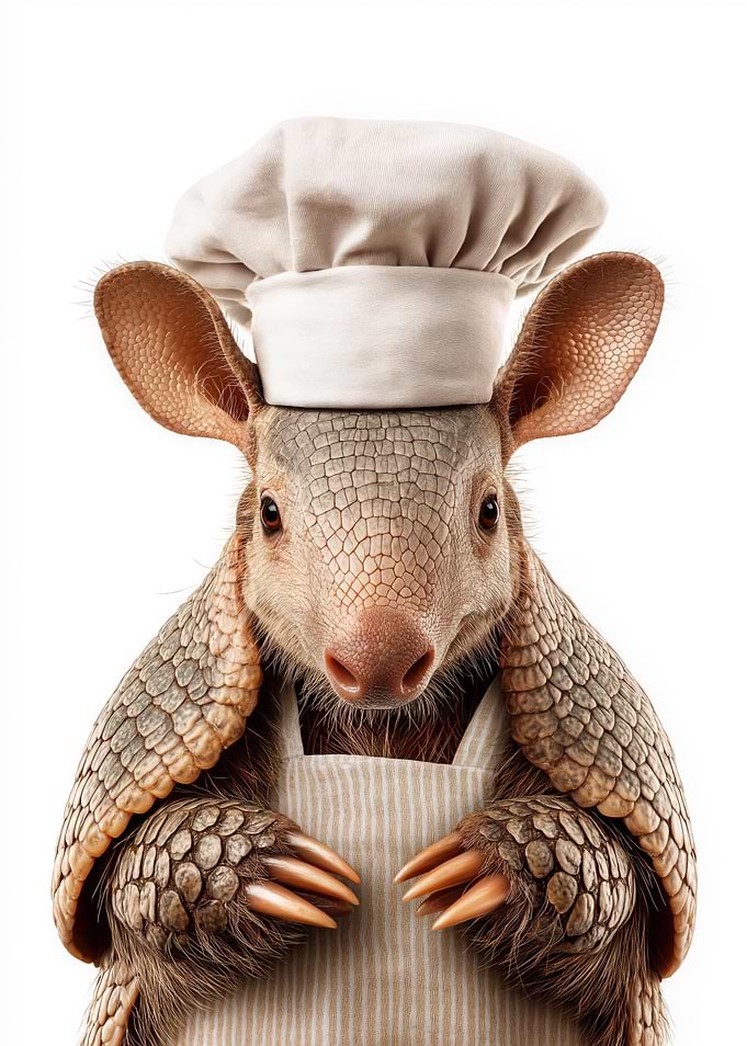 Armadillo Chef Portrait