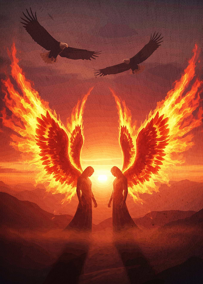 Angels fire wings eagles