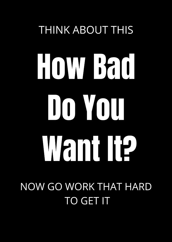 Motivational Black and White Text Poster