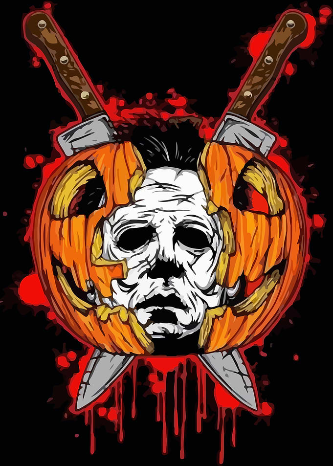 Michael Myers Pumpkin with Knives