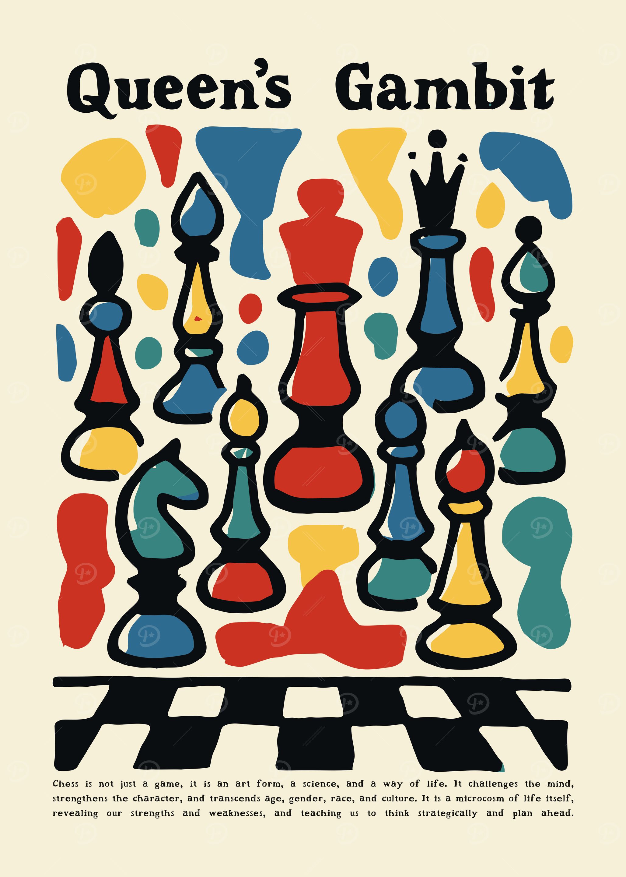 Queen's Gambit Chess Art