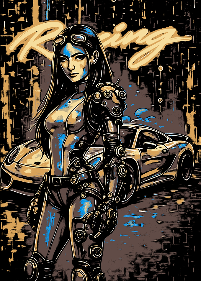 Racing Girl and Car