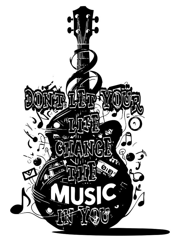 Guitar with Musical Quote