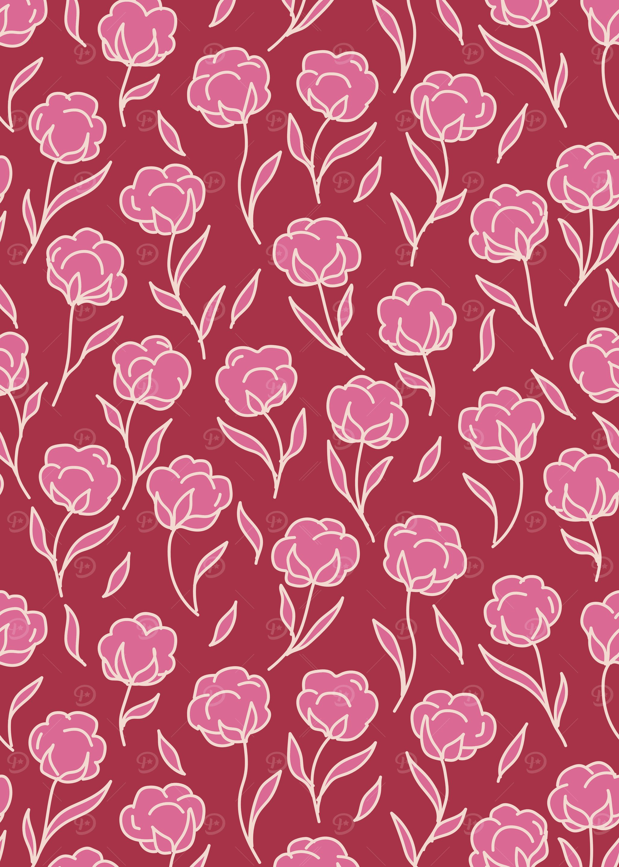 Floral Pattern with Pink Flowers