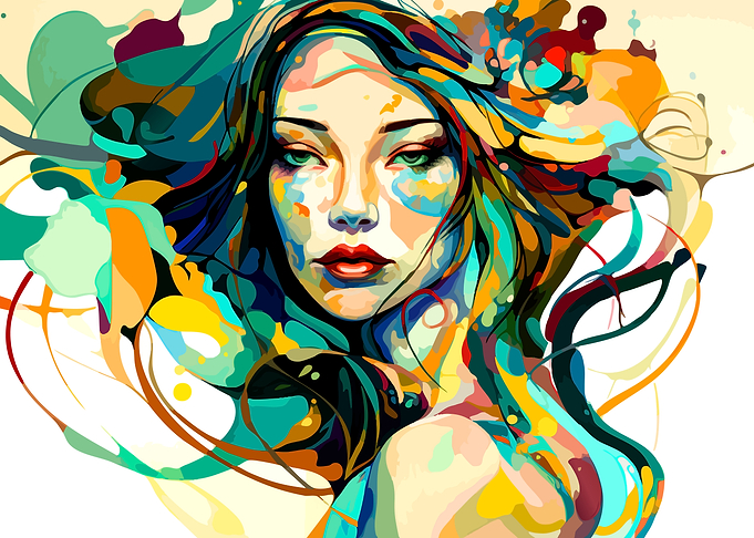 Colorful Portrait of a Woman