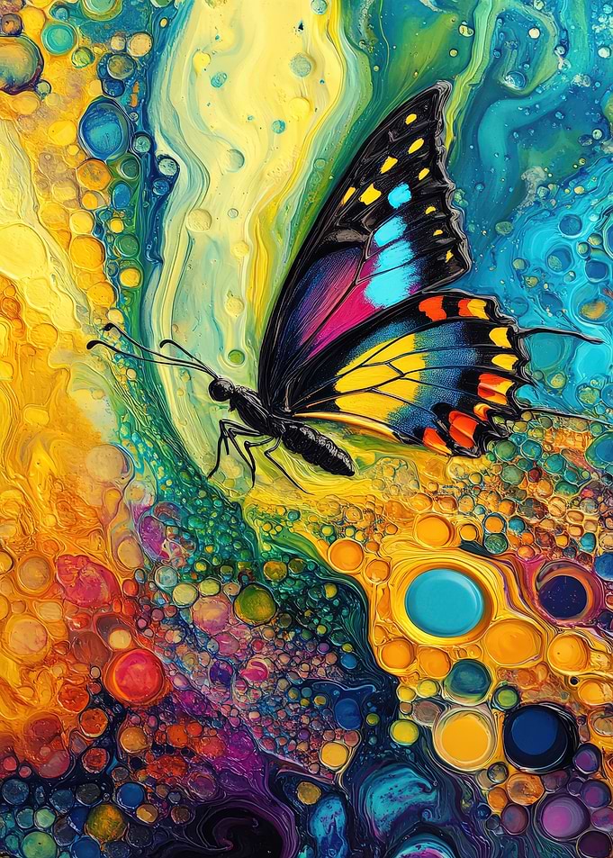 Colorful Butterfly Abstract Art