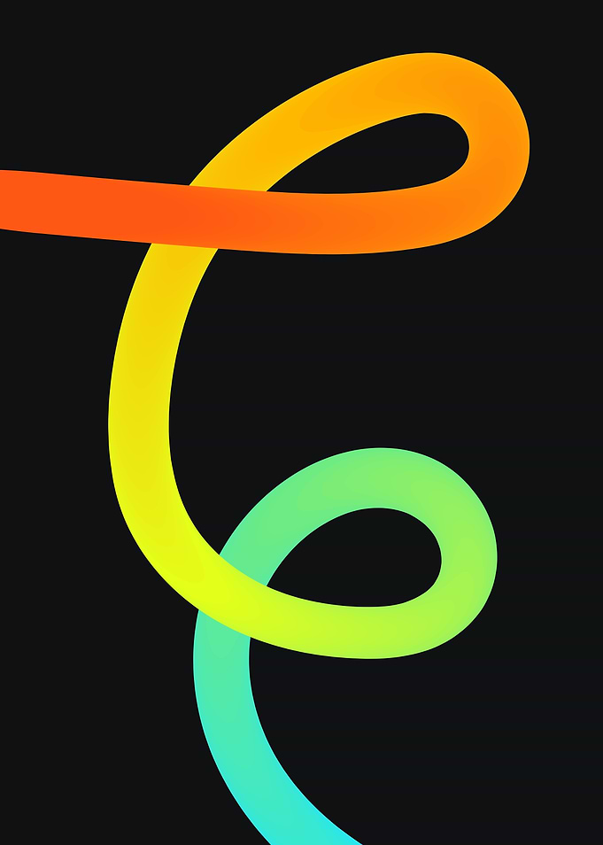 Colorful Gradient Swirl on Black Background