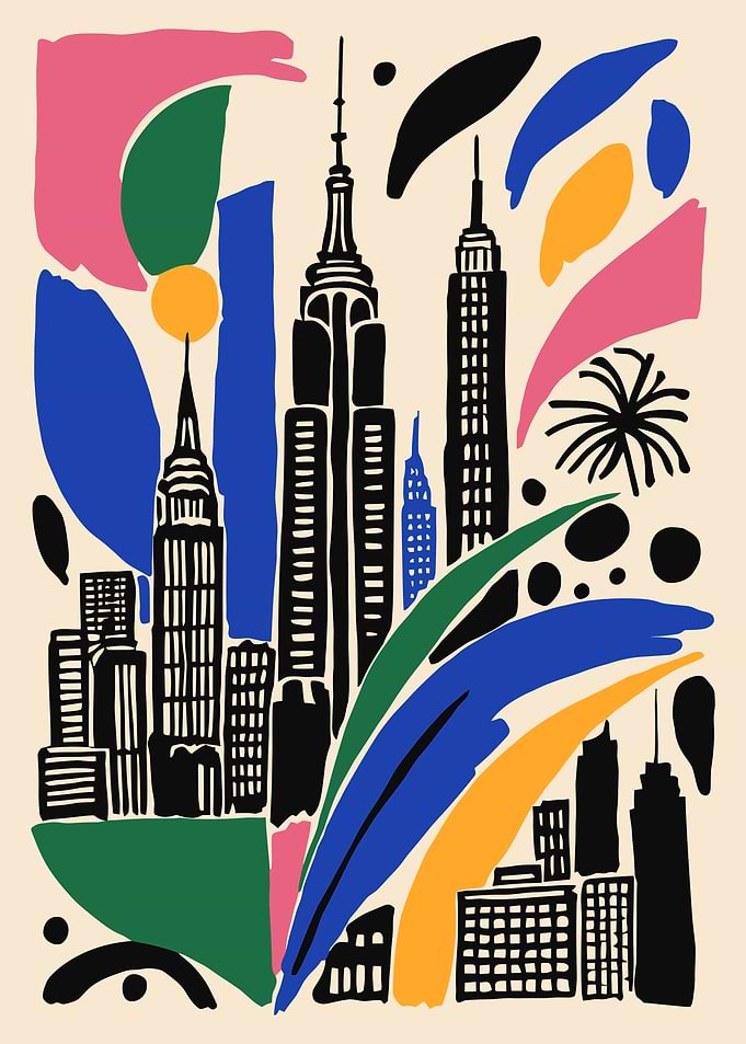 Abstract New York City Skyline Art