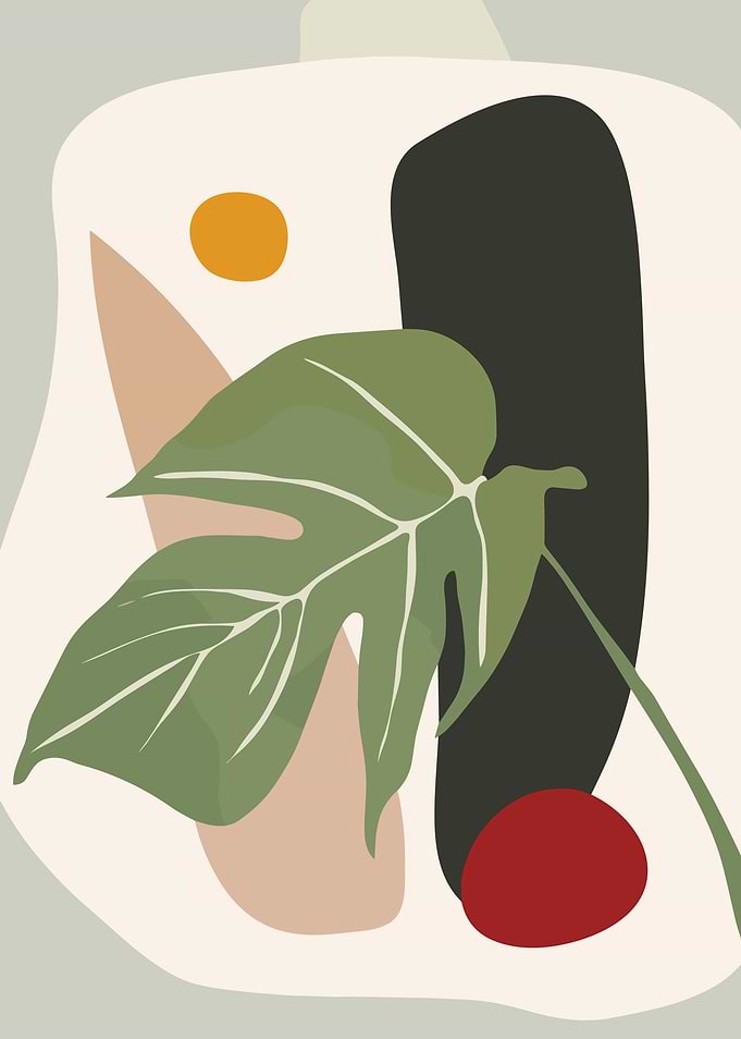 Abstract Leaf and Shapes Art