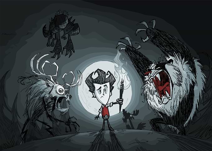 Wilson Surrounded by Monsters