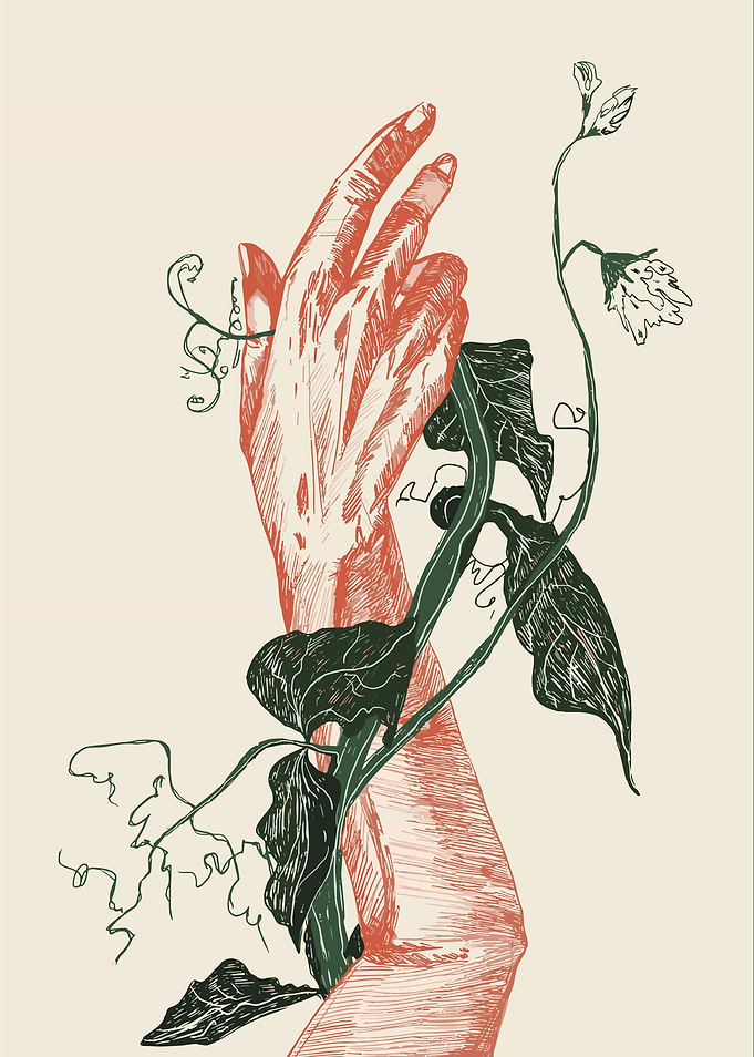 Hands and Vine Illustration
