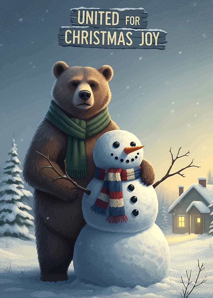 Bear and Snowman: Christmas Joy