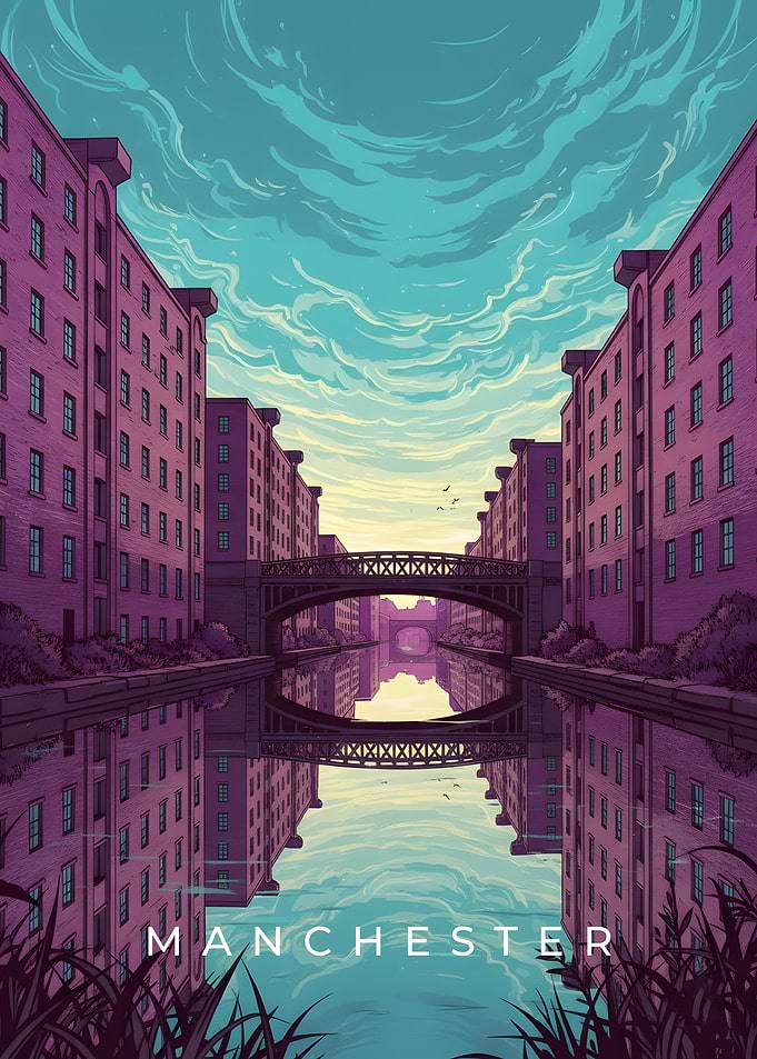 Manchester Canal Cityscape Art