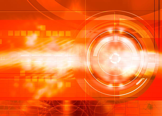 Abstract Orange Technology Background with Circle