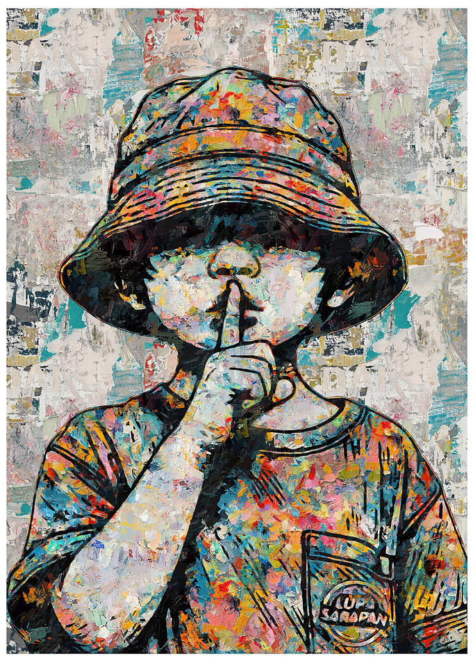 Colorful Shhh Art