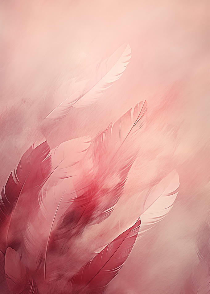 Burgundy Feathers Abstract