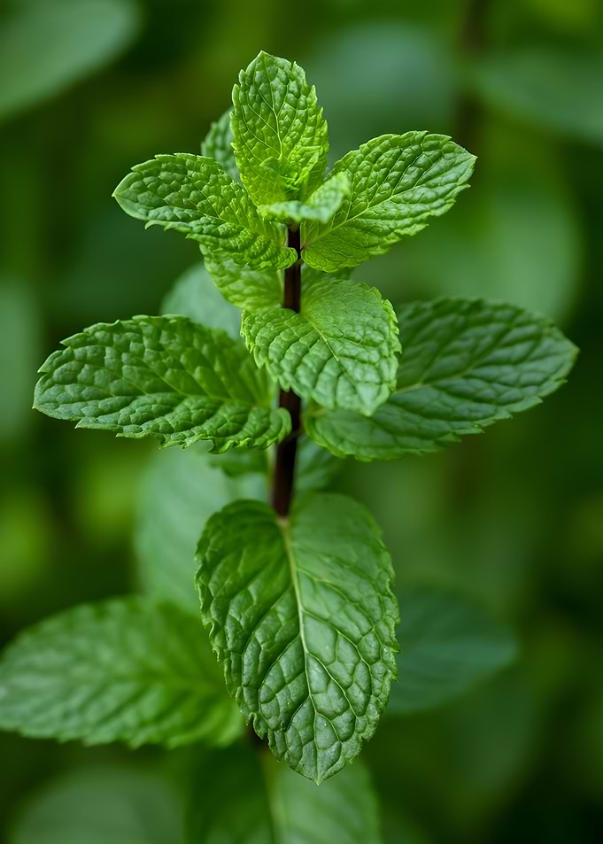 Fresh Green Mint Plant Close-Up