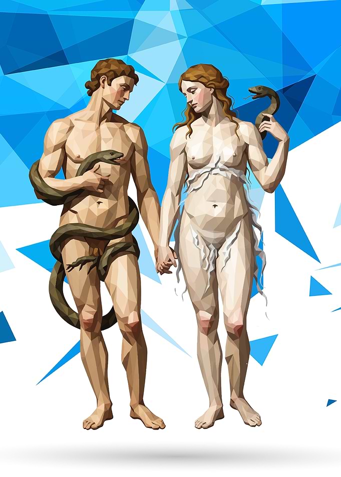 Adam and Eve Low Poly Art