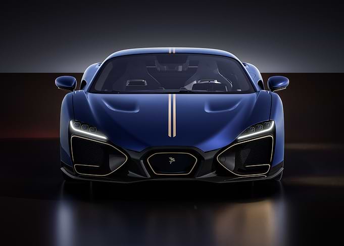 Blue and Gold Sports Car Front
