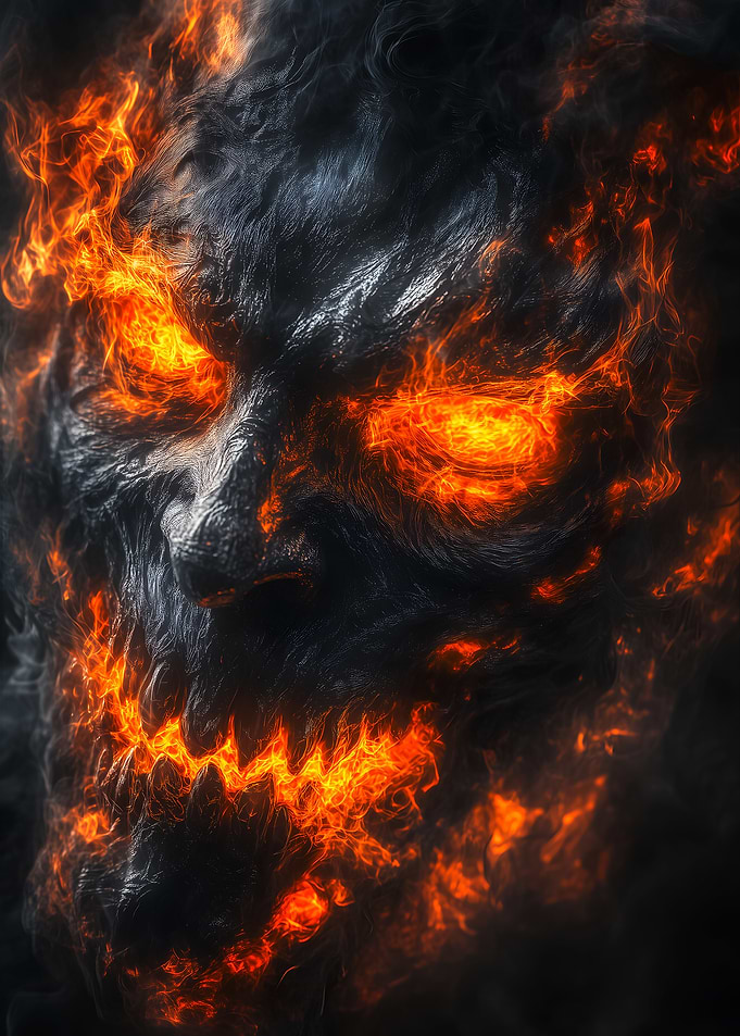 Fiery Demon Face