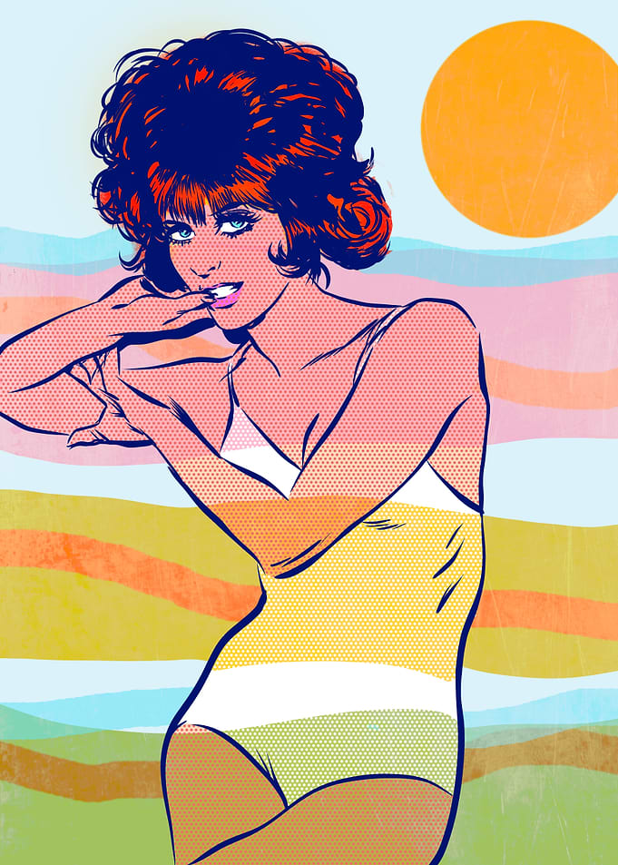 Beach Girl Retro