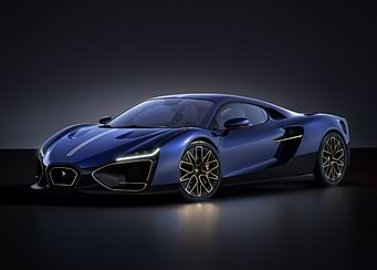 Blue and Gold Sports Car