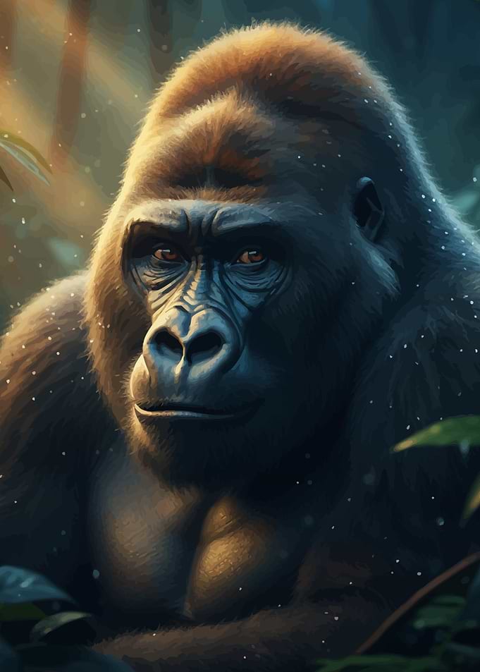 Portrait of a Gorilla in the Jungle