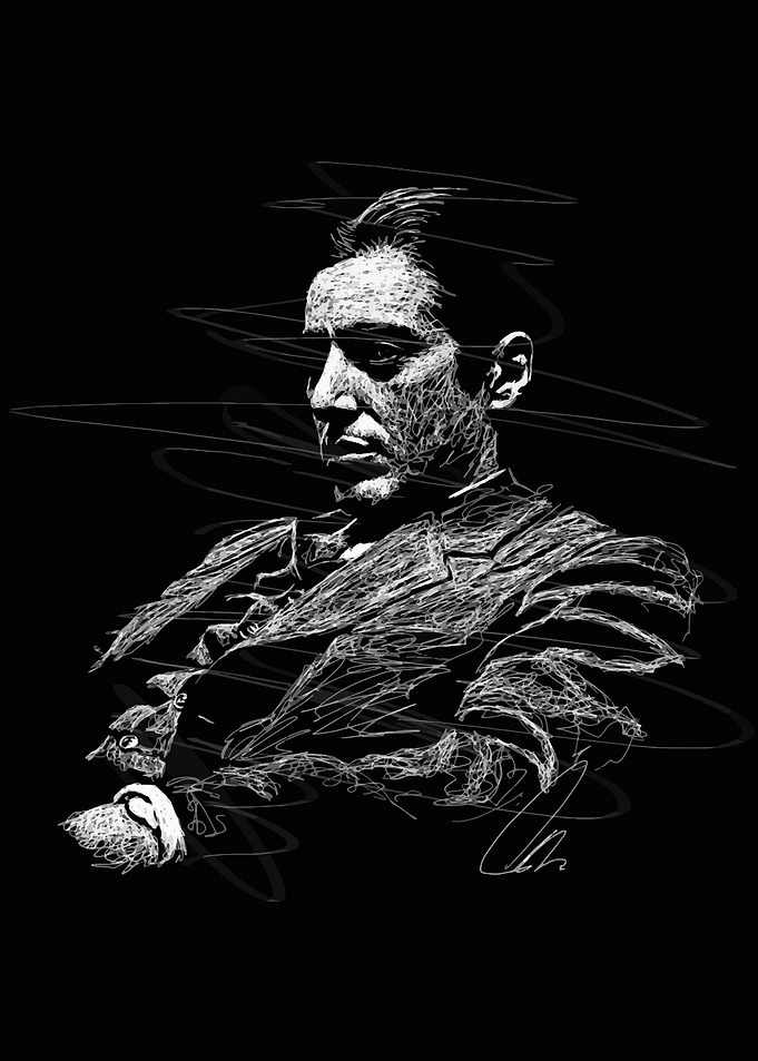 Monochrome Portrait of a Man in Suit