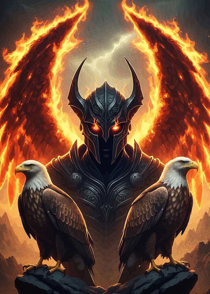Warrior Flaming Wings Eagles