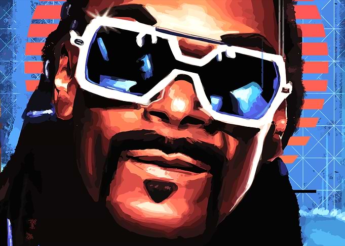 Snoop Dogg Portrait with Retro Background