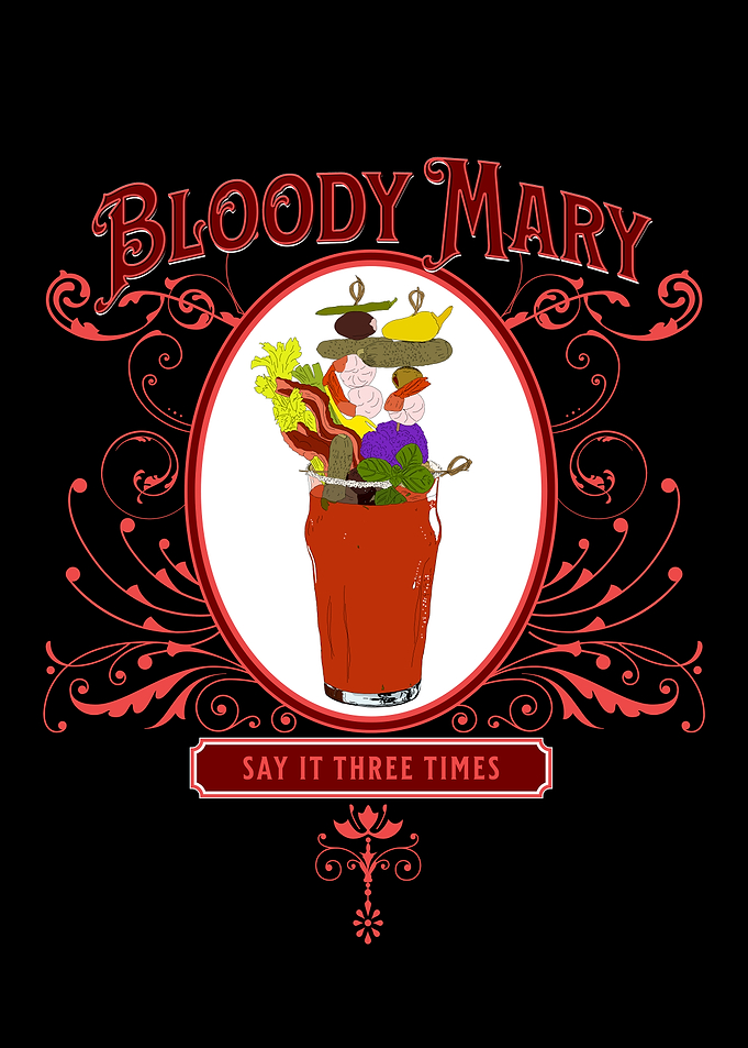 Vintage Bloody Mary Cocktail Illustration