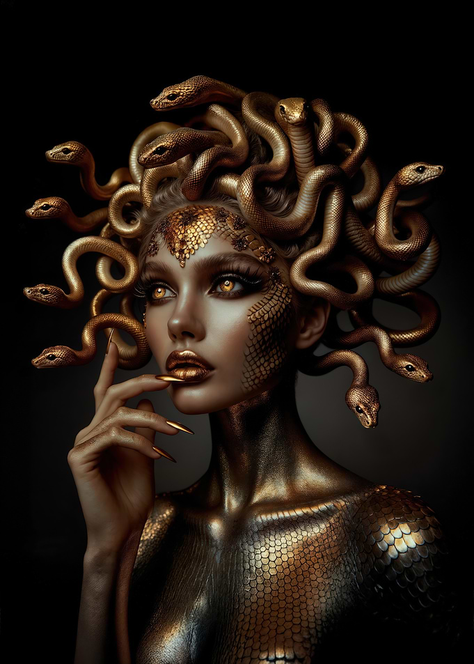 Golden Medusa Portrait