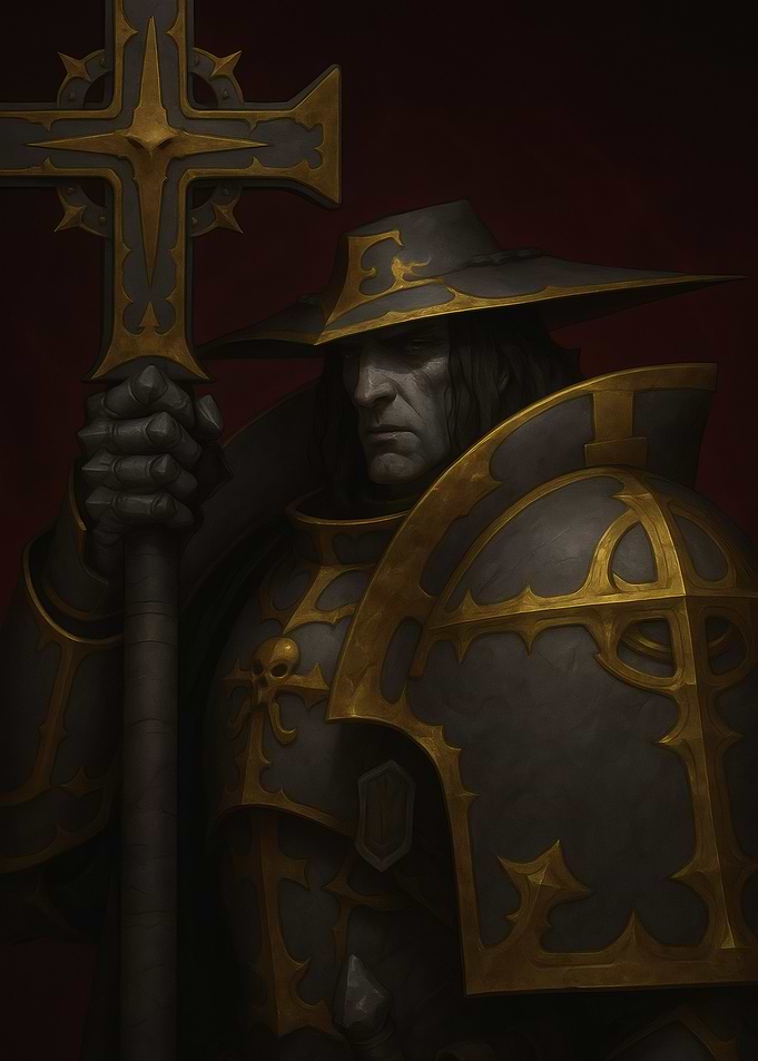 Dark Fantasy Warrior with Cross