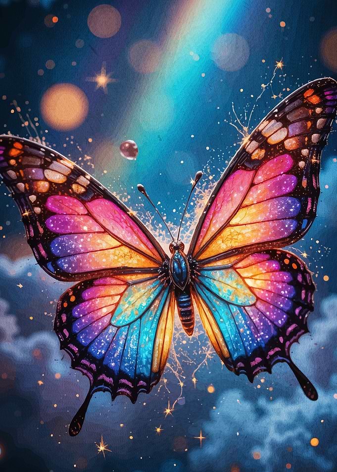 Colorful Butterfly Rainbow Light