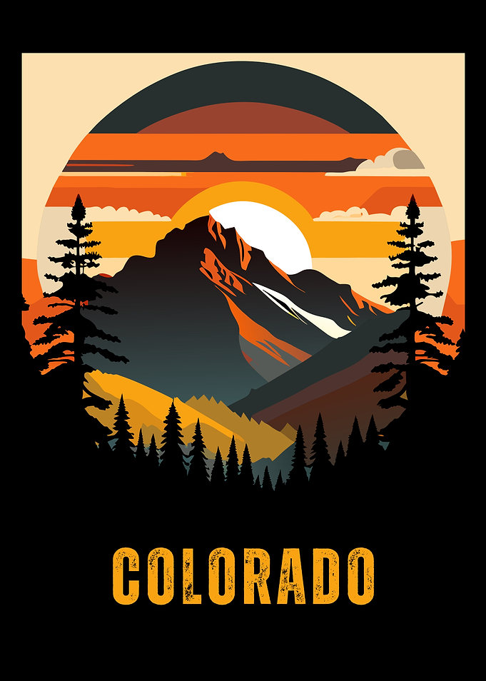 Colorado Mountain Sunset Landscape Art