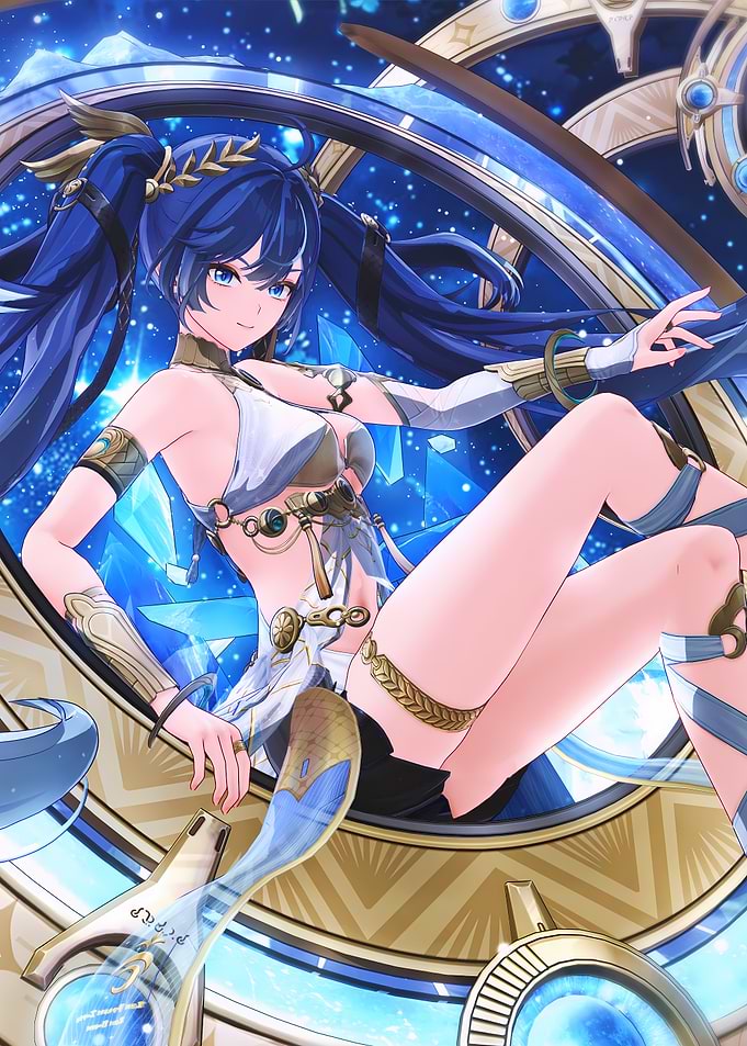 Girl with Blue Hair and Outfit