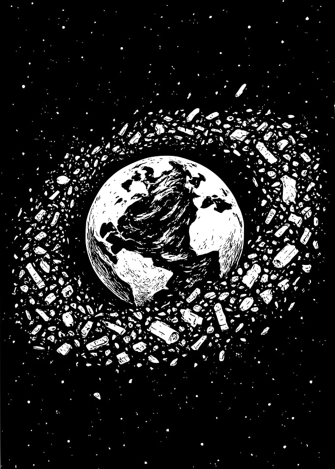Earth Surrounded by Waste Art