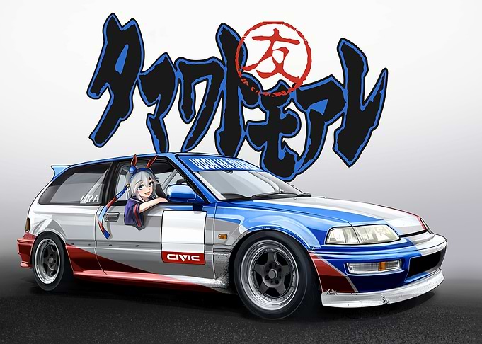 Anime Girl in Honda Civic