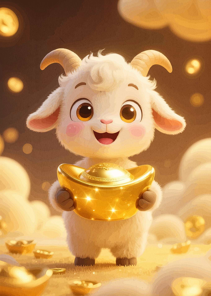 Goat Holding Golden Ingot