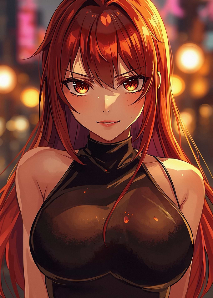 Anime Girl with Red Hair
