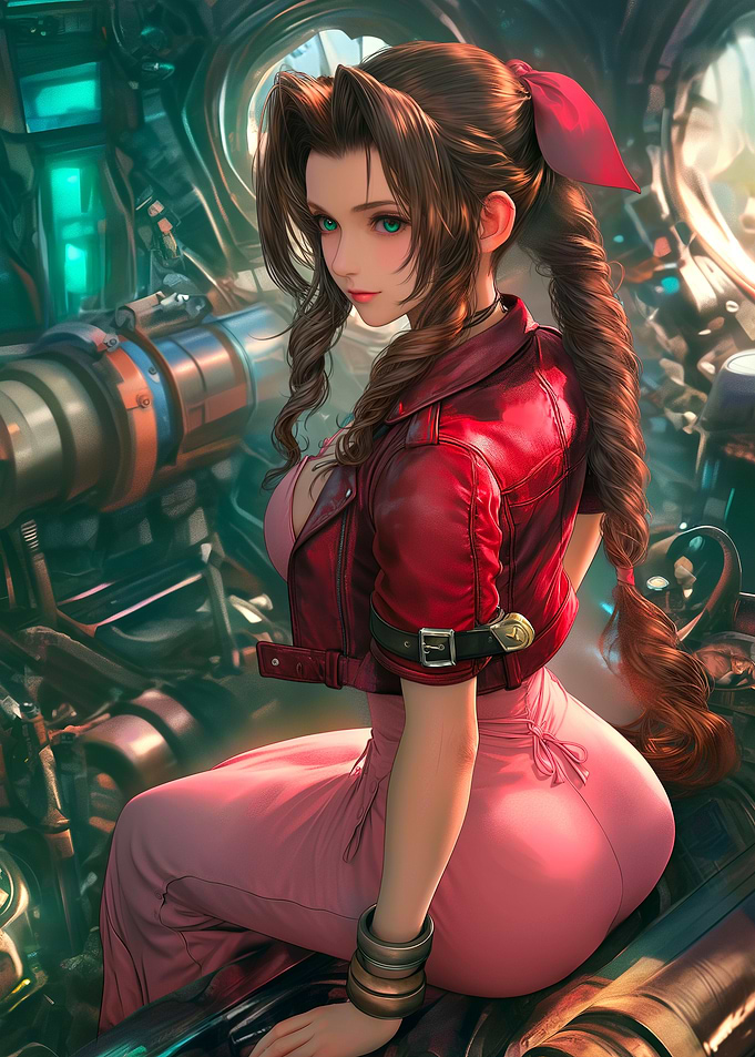 Aerith Gainsborough in Industrial Setting