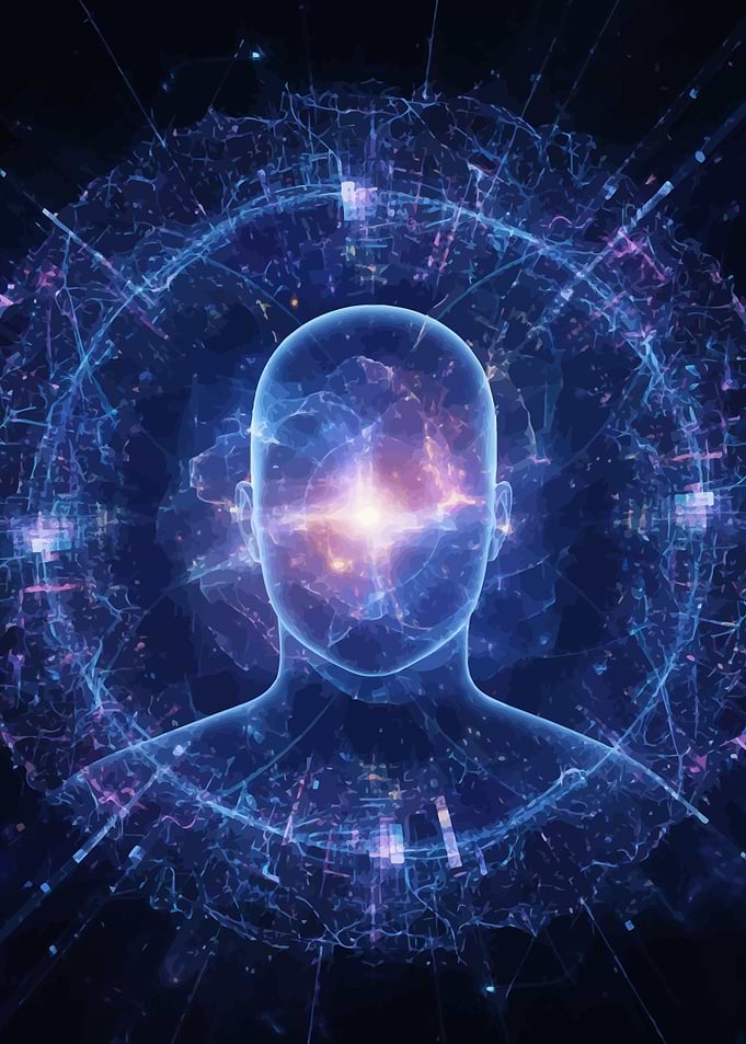 Abstract Human Figure with Energy Field