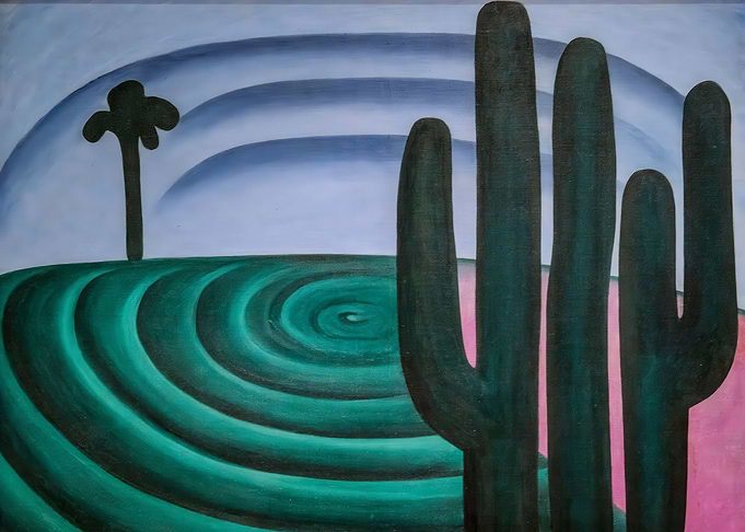 Abstract Desert Landscape Painting, tarsila do amaral artwork
