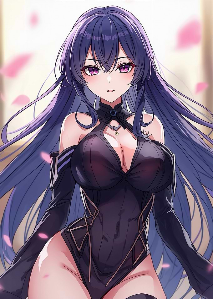 Anime Girl with Purple Hair