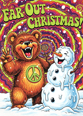 Far Out Christmas Bear and Snowman