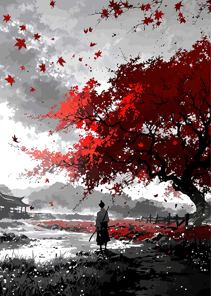 Samurai under Maple Tree