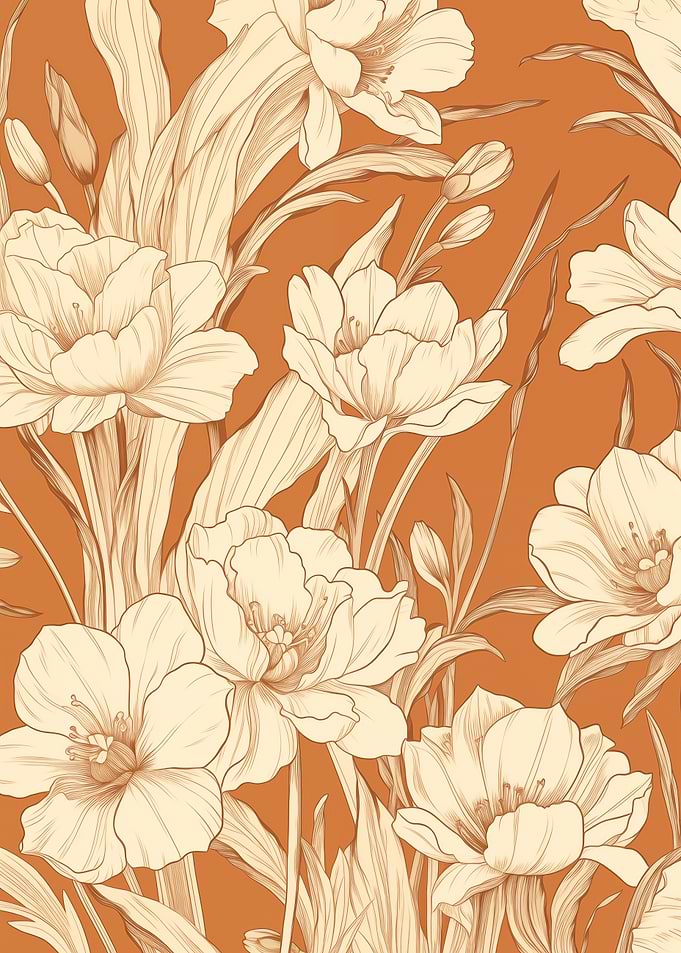 Floral art Orange Tulips