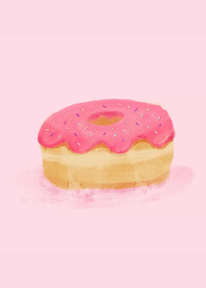 Pink Donut with Sprinkles Illustration