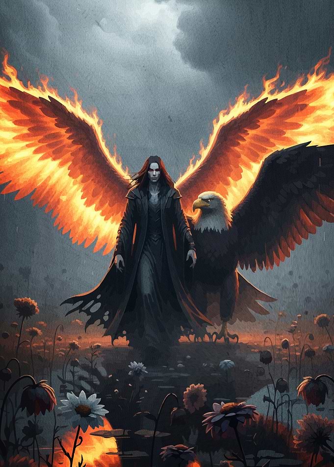 Dark Angel Eagle Fire Wings